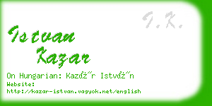 istvan kazar business card